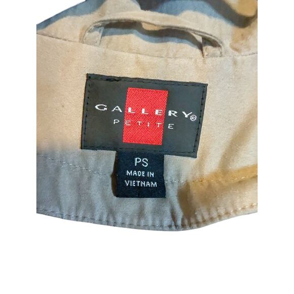 Gallery Womens PS Lined Jacket Coat Beige Hooded Zip Snap Drawstring Pockets - Picture 4 of 10